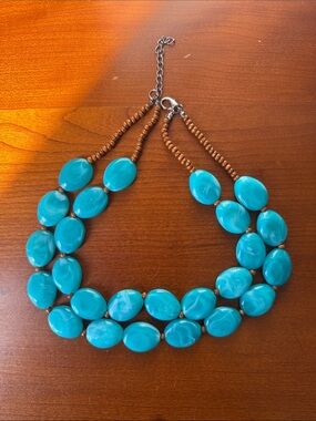 Turquoise Beaded Statement Necklace - Women Jewelry